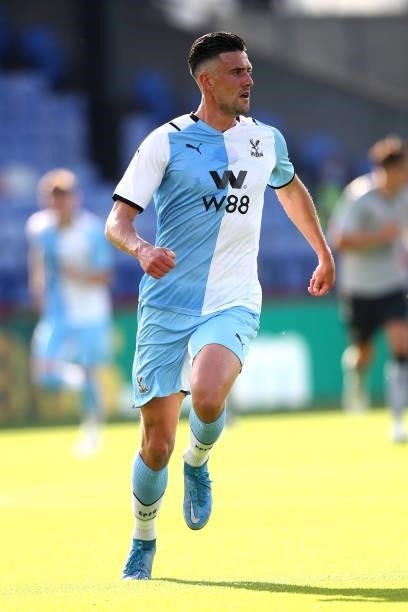 Martin Kelly of Crystal Palace during the Pre-Season Friendly match between Crystal Palace and Charlton Athletic at Selhurst Park on July 27, 2021 in...