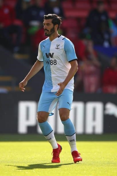 James Tomkins of Crystal Palace during the Pre-Season Friendly match between Crystal Palace and Charlton Athletic at Selhurst Park on July 27, 2021...
