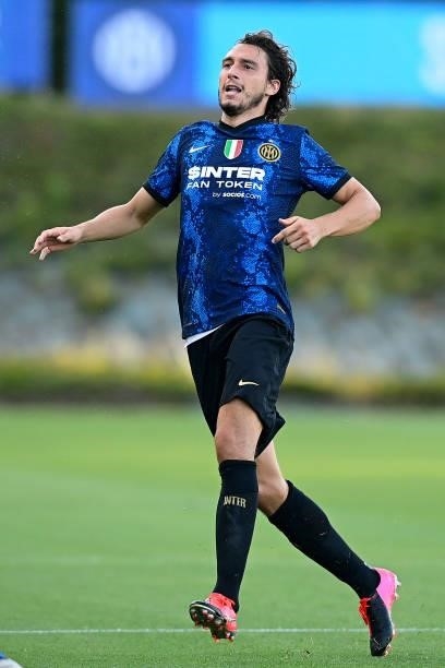 Darmian Matteo of FC Internazionale in action during the pre-season friendly match between FC Internazionale and FC Crotone at the club's training...