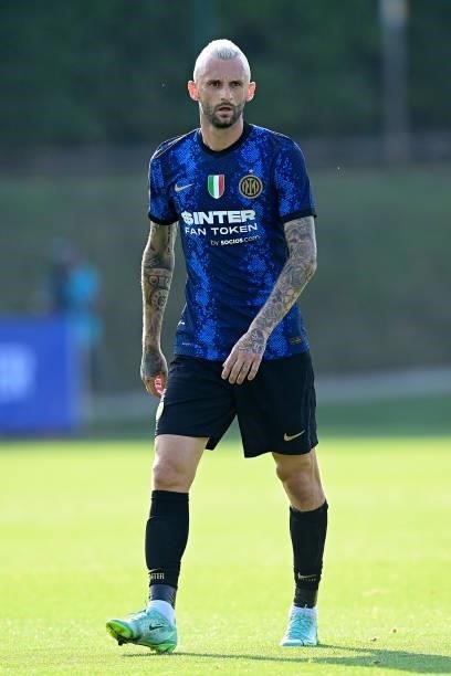 Marcelo Brozovic of FC Internazionale looks on during the pre-season friendly match between FC Internazionale and FC Crotone at the club's training...