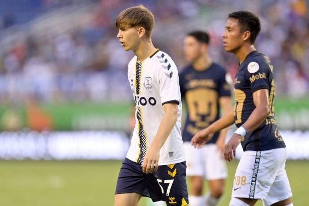Charlie Whitaker of Everton during the Everton FC v UNAM Pumas pre-season friendly match on July 28, 2021 in Orlando, Florida, United States.