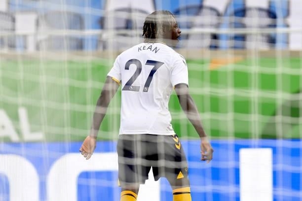 Moise Kean celebrates his goal during the Everton FC v UNAM Pumas pre-season friendly match on July 28, 2021 in Orlando, Florida, United States.
