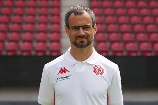 Sven Herzog of 1. FSV Mainz 05 poses during the team presentation at Mewa Arena on July 29, 2021 in Mainz, Germany.