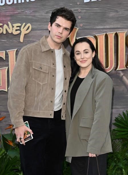 Luke Newton and Jade Louise Davies attend Disney's "Jungle Cruise
