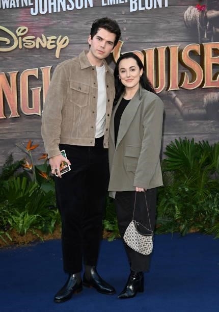 Luke Newton and Jade Louise Davies attend Disney's "Jungle Cruise