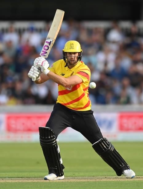 Dawid Malan of Trent Rockets bats during The Hundred match between London Spirit and Trent Rockets at Lord's Cricket Ground on July 29, 2021 in...