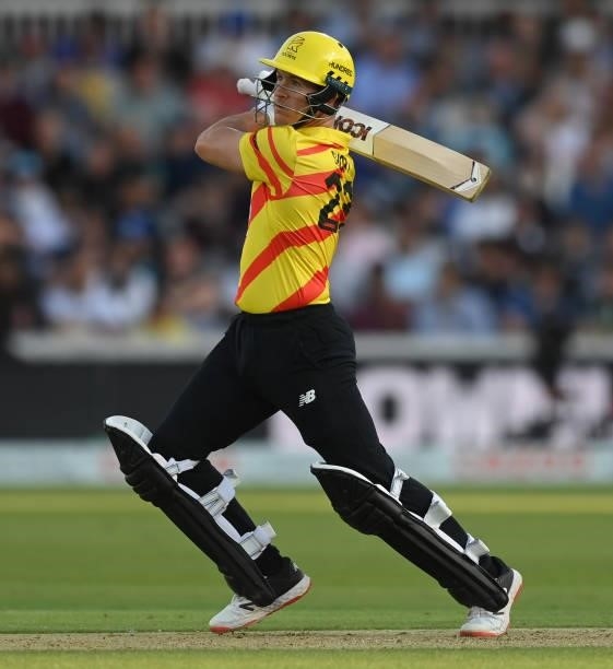 Arcy Short of Trent Rockets bats during The Hundred match between London Spirit and Trent Rockets at Lord's Cricket Ground on July 29, 2021 in...