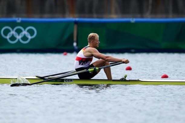 Oliver Zeidler of Germany competing on Men's Single Sculls during the Tokyo 2020 Olympic Games at the Sea Forest Waterway on July 30, 2021 in Tokyo,...