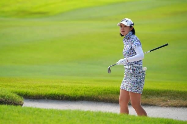 Rie Tsuji of Japan is seen on the 7th hole during the second round of Rakuten Super Ladies at Tokyu Grand Oak Golf Club on July 30, 2021 in Kato,...