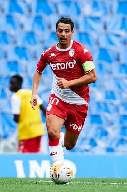 Wissam Ben Yedder of AS Monaco in action during the Friendly Match between Real Sociedad and As Monaco at Reale Arena on July 28, 2021 in San...