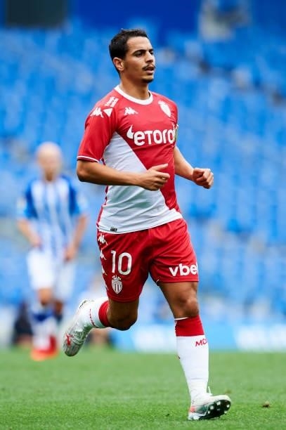 Wissam Ben Yedder of AS Monaco in action during the Friendly Match between Real Sociedad and As Monaco at Reale Arena on July 28, 2021 in San...