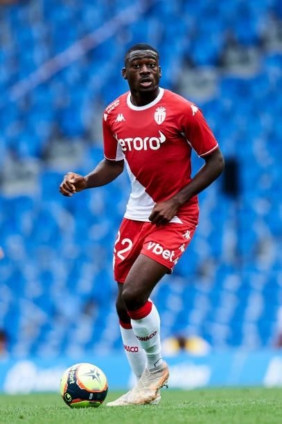 Youssouf Fofana of AS Monaco in action during the Friendly Match between Real Sociedad and As Monaco at Reale Arena on July 28, 2021 in San...