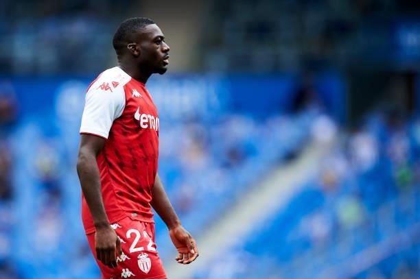 Youssouf Fofana of AS Monaco reacts during the Friendly Match between Real Sociedad and As Monaco at Reale Arena on July 28, 2021 in San Sebastian,...
