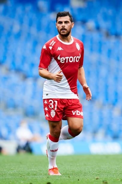 Kevin Volland of AS Monaco in action during the Friendly Match between Real Sociedad and As Monaco at Reale Arena on July 28, 2021 in San Sebastian,...