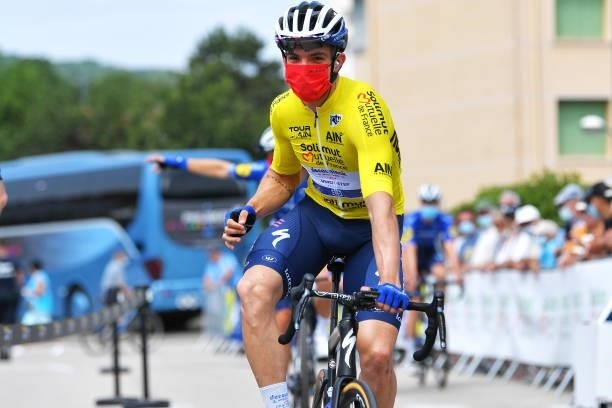 Álvaro José Hodeg Chagui of Colombia and Team Deceuninck - Quick-Step Yellow Leader Jersey prior to the 33rd Tour de l'Ain 2021, Stage 2 a 136km...