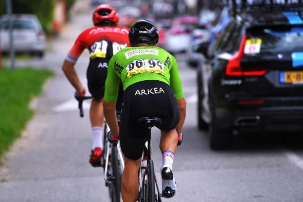Detail view of Nacer Bouhanni of France and Team Arkéa - Samsic Green Points Jersey during the 33rd Tour de l'Ain 2021, Stage 2 a 136km stage from...