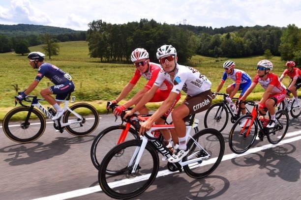 Eddy Finé of France and Team Cofidis & Clément Champoussin of France and AG2R Citröen Team during the 33rd Tour de l'Ain 2021, Stage 2 a 136km stage...