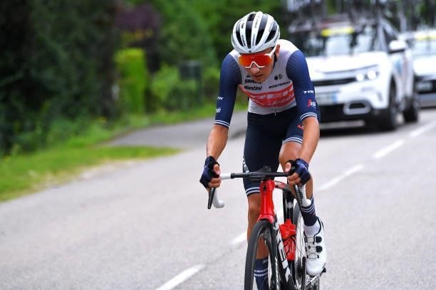 Niklas Eg of Denmark and Team Trek - Segafredo during the 33rd Tour de l'Ain 2021, Stage 2 a 136km stage from Lagnieu to Saint-Vulbas / @tourdelain /...