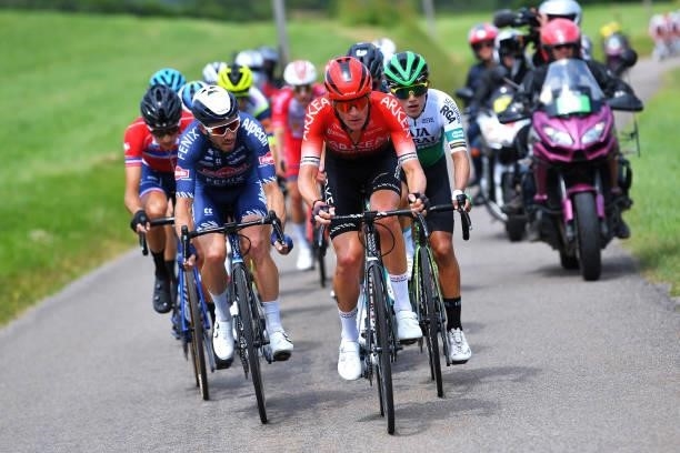 Philipp Walsleben of Germany and Team Alpecin-Fenix & Maxime Bouet of France and Team Arkéa - Samsic in the Breakaway during the 33rd Tour de l'Ain...