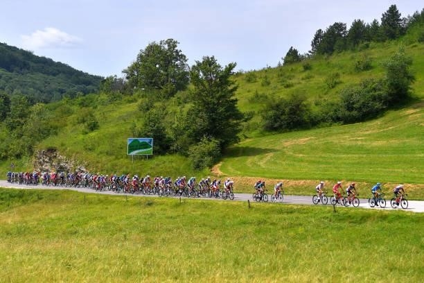 General view of the peloton during the 33rd Tour de l'Ain 2021, Stage 2 a 136km stage from Lagnieu to Saint-Vulbas / @tourdelain / on July 30, 2021...