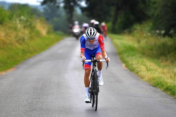 Matteo Badilatti of Switzerland and Team Groupama - FDJ attacks in the Breakaway during the 33rd Tour de l'Ain 2021, Stage 2 a 136km stage from...