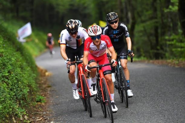 Rémy Rochas of France and Team Cofidis leads The Breakaway during the 33rd Tour de l'Ain 2021, Stage 2 a 136km stage from Lagnieu to Saint-Vulbas /...