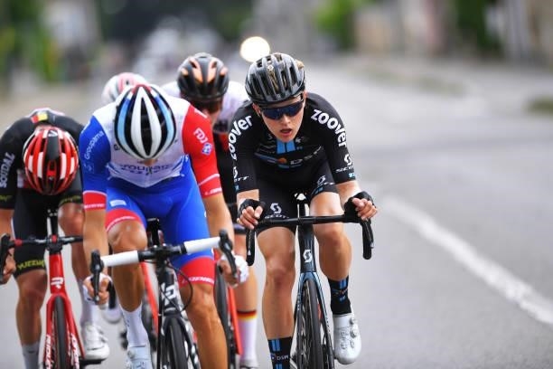 Michael Storer of Australia and Team Team DSM in the Breakaway during the 33rd Tour de l'Ain 2021, Stage 2 a 136km stage from Lagnieu to Saint-Vulbas...