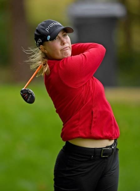 Jennifer Kupcho of the USA on the 9th tee during Day Two of The ISPS HANDA World Invitational at Galgorm Spa & Golf Resort on July 30, 2021 in...