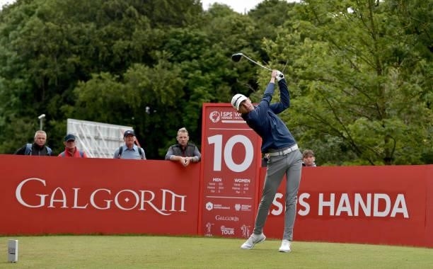 Tom McKibbin of Northern Ireland on the 10th tee during Day Two of The ISPS HANDA World Invitational at Galgorm Spa & Golf Resort on July 30, 2021 in...