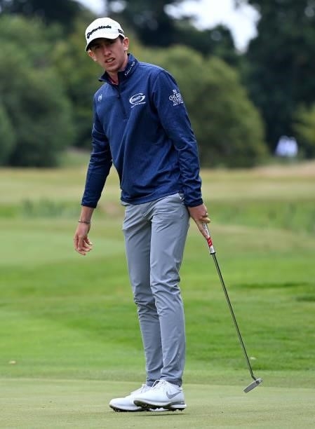 Tom McKibbin of Northern Ireland on the 9th green during Day Two of The ISPS HANDA World Invitational at Galgorm Spa & Golf Resort on July 30, 2021...