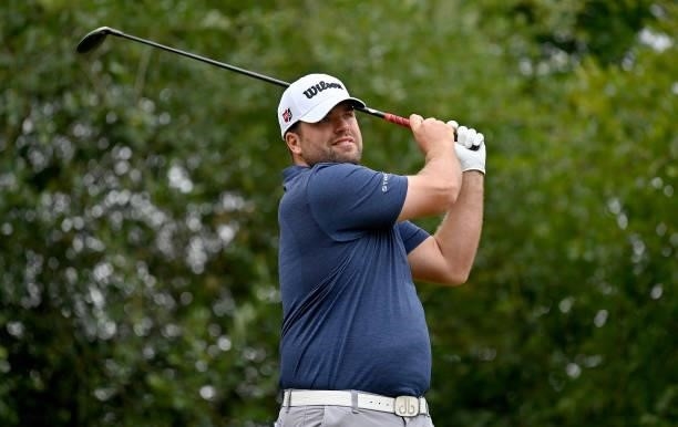Jack Senior of England on the 6th tee during Day Two of The ISPS HANDA World Invitational at Galgorm Spa & Golf Resort on July 30, 2021 in Ballymena,...