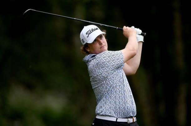James Sugrue of Ireland on the 17th tee during Day Two of The ISPS HANDA World Invitational at Galgorm Spa & Golf Resort on July 30, 2021 in...