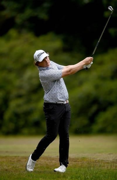 James Sugrue of Ireland plays his second shot on the 17th hole during Day Two of The ISPS HANDA World Invitational at Galgorm Spa & Golf Resort on...