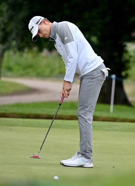 Nicolai Højgaard of Denmark putting on the 5th hole during Day Two of The ISPS HANDA World Invitational at Galgorm Spa & Golf Resort on July 30, 2021...