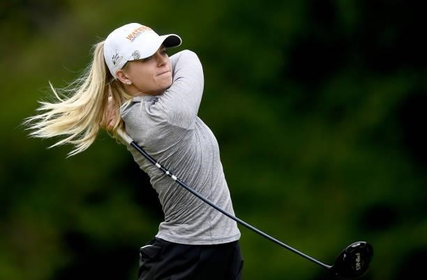 Sarah Burnham of the USA on the 18th tee during Day Two of The ISPS HANDA World Invitational at Galgorm Spa & Golf Resort on July 30, 2021 in...