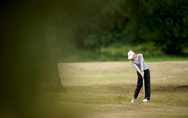 Sarah Burnham of the USA plays her second shot on the 18th hole during Day Two of The ISPS HANDA World Invitational at Galgorm Spa & Golf Resort on...