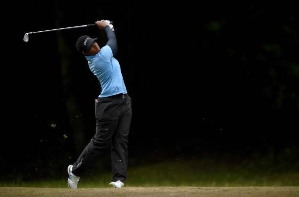 Nobuhle Dlamini of Swaziland plays her second shot on the 17th hole during Day Two of The ISPS HANDA World Invitational at Galgorm Spa & Golf Resort...