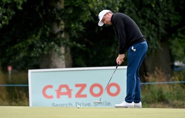 Scott Hend of Australia putting on the 8th hole during Day Two of The ISPS HANDA World Invitational at Galgorm Spa & Golf Resort on July 30, 2021 in...