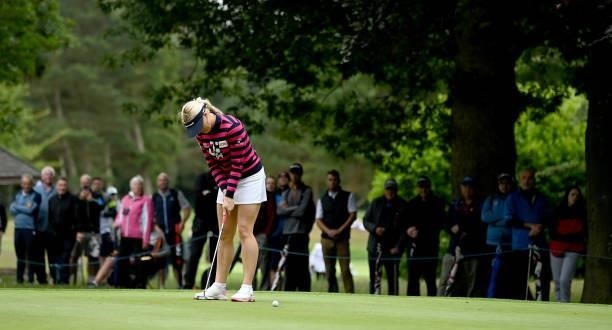 Charley Hull of England putting on the 9th hole during Day Two of The ISPS HANDA World Invitational at Galgorm Spa & Golf Resort on July 30, 2021 in...