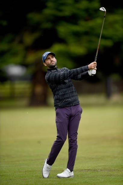 Joel Stalter of France plays his second shot on the 1st hole during Day Two of The ISPS HANDA World Invitational at Galgorm Spa & Golf Resort on July...