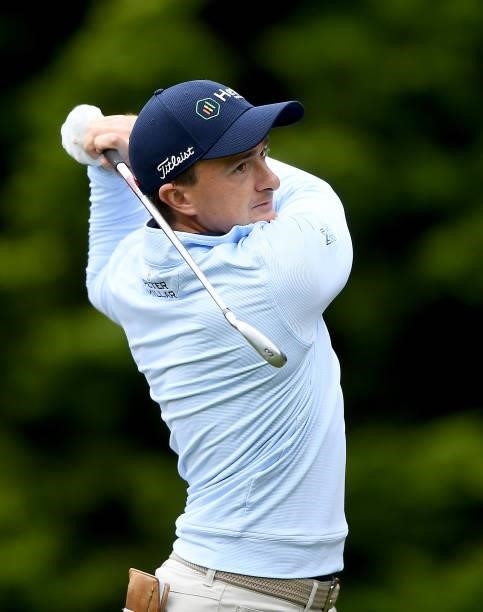Paul Dunne of Ireland on the 2nd tee during Day Two of The ISPS HANDA World Invitational at Galgorm Spa & Golf Resort on July 30, 2021 in Ballymena,...