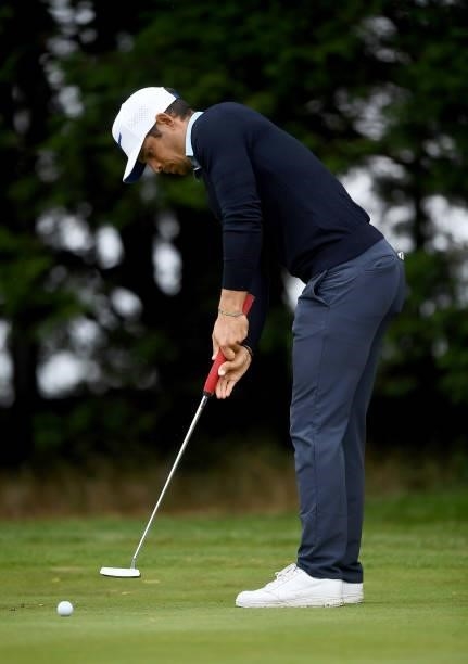 Adrien Saddier of France in action during Day Two of The ISPS HANDA World Invitational at Galgorm Spa & Golf Resort on July 30, 2021 in Ballymena,...