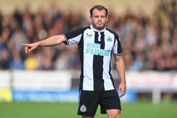 Ryan Fraser of Newcastle in action during the pre-season friendly between Burton Albion and Newcastle United at the Pirelli Stadium on July 30, 2021...