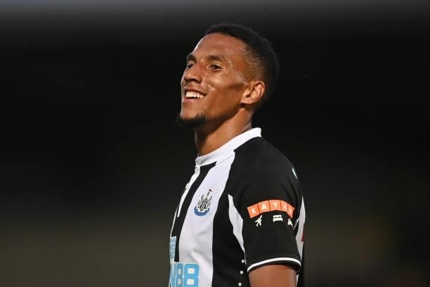Isaac Hayden of Newcastle in action during the pre-season friendly between Burton Albion and Newcastle United at the Pirelli Stadium on July 30, 2021...