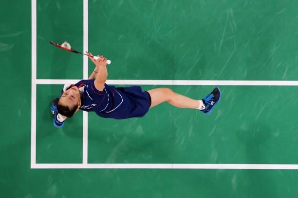 Lee Sohee and Shin Seungchan of Team South Korea compete against Greysia Polii and Apriyani Rahayu of Team Indonesia during a Women’s Doubles...