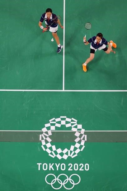 Kim Soyeong and Kong Heeyong of Team South Korea compete against Chen Qing Chen and Jia Yi Fan of Team China during a Women’s Doubles Semi-final...