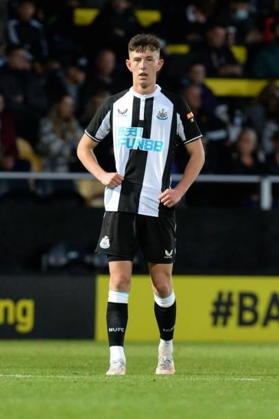 Joe White of Newcastle United during the Pre Season Friendly between Burton Albion and Newcastle United at the Pirelli Stadium on July 30, 2021 in...