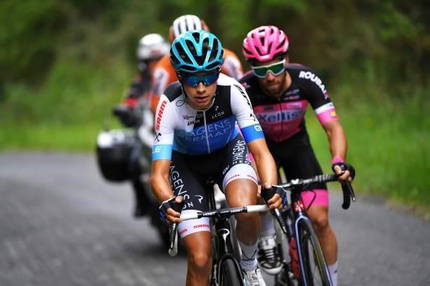 Matthew Riccitello of United States and Team Hagens Berman-Axeon in the Breakaway during the 33rd Tour de l'Ain 2021, Stage 3 a 125km stage from...