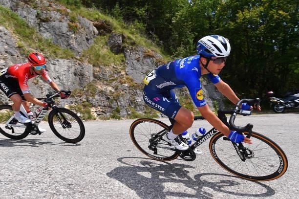 Andrea Bagioli of Italy and Team Deceuninck - Quick-Step during the 33rd Tour de l'Ain 2021, Stage 3 a 125km stage from Izernore to Lélex Monts-Jura...
