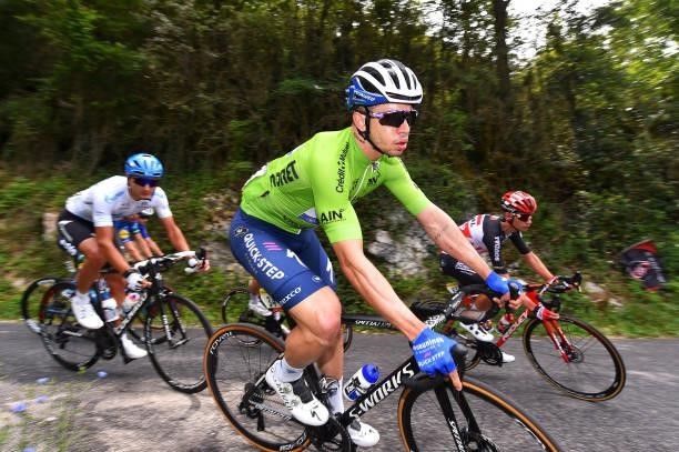 Álvaro José Hodeg Chagui of Colombia and Team Deceuninck - Quick-Step Green Points Jersey during the 33rd Tour de l'Ain 2021, Stage 3 a 125km stage...